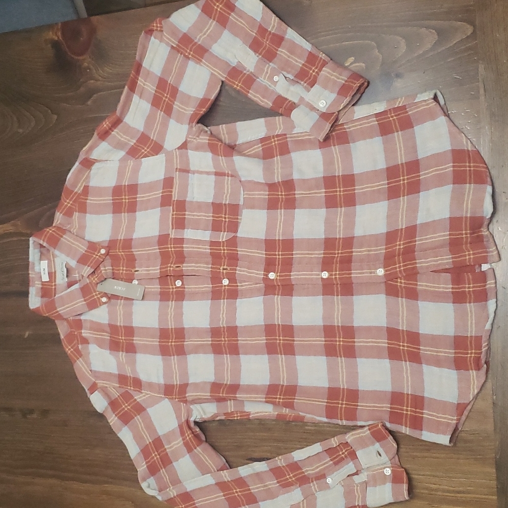 J. Crew Brown Plaid Size Medium Slim Fit
